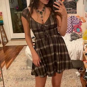 Cute gray plaid dress